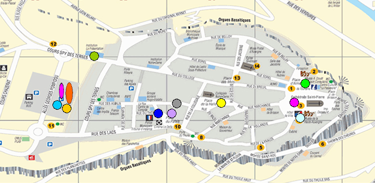 Placez le curseur sur les points de couleurs pour afficher les informations