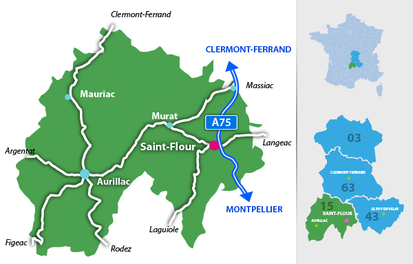 Carte de situation de saint-flour